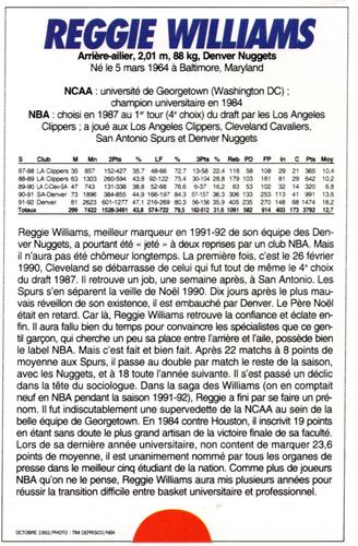 1991-93 5 Majeur Magazine France #NNO Reggie Williams Back