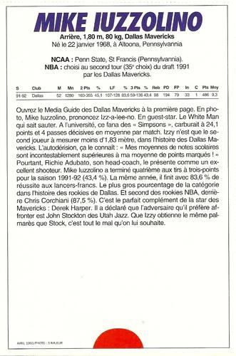 1991-93 5 Majeur Magazine France #NNO Mike Iuzzolino Back