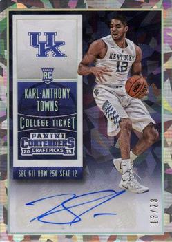 2015 Panini Contenders Draft Picks - Season Ticket Cracked Ice #124b Karl-Anthony Towns Front