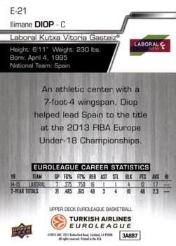 2015-16 Upper Deck Euroleague - Foil #E-21 Ilimane Diop Back