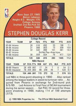 1990 Hoops Team Night Cleveland Cavaliers #NNO Steve Kerr Back