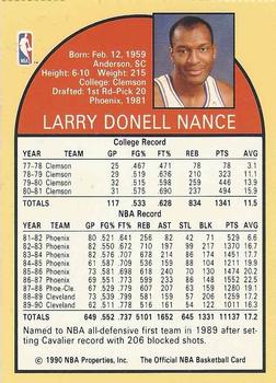 1990 Hoops Team Night Cleveland Cavaliers #NNO Larry Nance Back