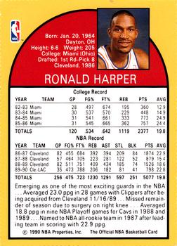 1990 Hoops Team Night Los Angeles Clippers #NNO Ron Harper Back