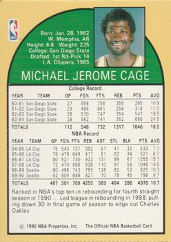 1990 Hoops Team Night Seattle SuperSonics #NNO Michael Cage Back