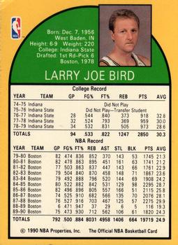 1990 Hoops Team Night Boston Celtics #NNO Larry Bird Back