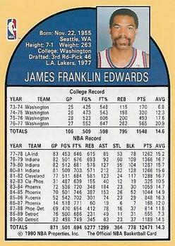 1990 Hoops Team Night Detroit Pistons #NNO James Edwards Back