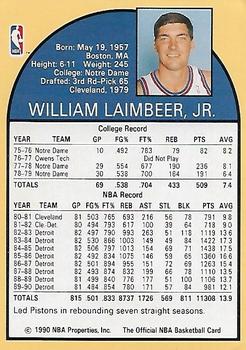 1990 Hoops Team Night Detroit Pistons #NNO Bill Laimbeer Back