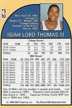 1990 Hoops Team Night Detroit Pistons #NNO Isiah Thomas Back