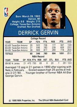 1990 Hoops Team Night New Jersey Nets #NNO Derrick Gervin Back