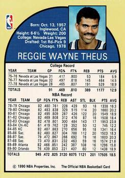 1990 Hoops Team Night New Jersey Nets #NNO Reggie Theus Back