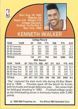 1990 Hoops Team Night New York Knicks #NNO Kenny Walker Back