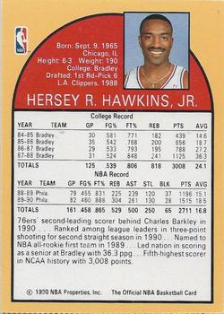 1990 Hoops Team Night Philadelphia 76ers #NNO Hersey Hawkins Back