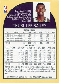 1990 Hoops Team Night Utah Jazz #NNO Thurl Bailey Back