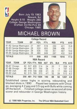 1990 Hoops Team Night Utah Jazz #NNO Mike Brown Back