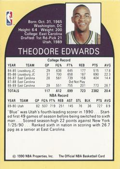 1990 Hoops Team Night Utah Jazz #NNO Blue Edwards Back