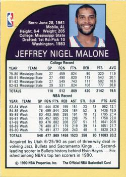 1990 Hoops Team Night Utah Jazz #NNO Jeff Malone Back