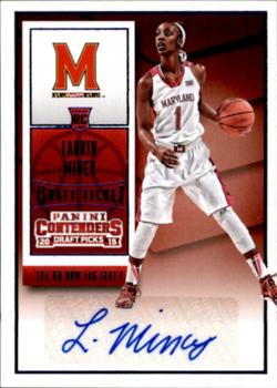 2015 Panini Contenders Draft Picks - College Draft Ticket Autographs Blue Foil #190 Laurin Mincy Front