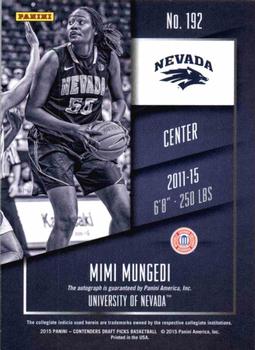 2015 Panini Contenders Draft Picks - College Draft Ticket Autographs Red Foil #192 Mimi Mungedi Back