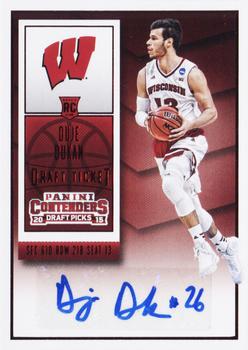 2015 Panini Contenders Draft Picks - College Draft Ticket Autographs Red Foil #200 Duje Dukan Front