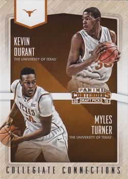 2015 Panini Contenders Draft Picks - Collegiate Connections #21 Kevin Durant / Myles Turner Front