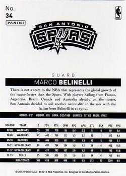 2013-14 Panini NBA (International) #34 Marco Belinelli Back