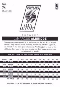 2013-14 Panini NBA (International) #74 LaMarcus Aldridge Back