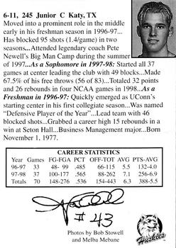 1998-99 Connecticut Huskies #NNO Jake Voskuhl Back