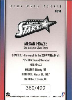 2009 Rittenhouse WNBA Series 2 #RC14 Megan Frazee Back