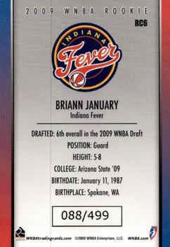 2009 Rittenhouse WNBA Series 2 #RC6 Briann January Back