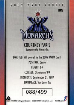 2009 Rittenhouse WNBA Series 2 #RC7 Courtney Paris Back