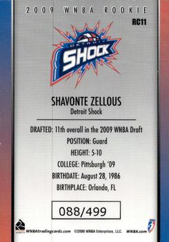 2009 Rittenhouse WNBA Series 2 #RC11 Shavonte Zellous Back