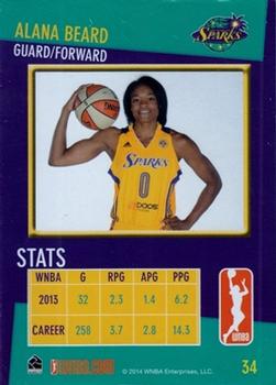 2014 Rittenhouse WNBA #34 Alana Beard Back