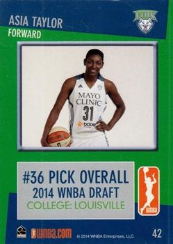 2014 Rittenhouse WNBA #42 Asia Taylor Back