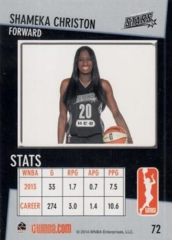 2014 Rittenhouse WNBA #72 Shameka Christon Back