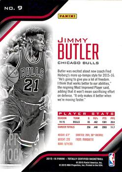 2015-16 Panini Totally Certified #9 Jimmy Butler Back