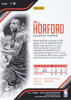 2015-16 Panini Totally Certified #18 Al Horford Back