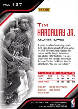 2015-16 Panini Totally Certified #137 Tim Hardaway Jr. Back