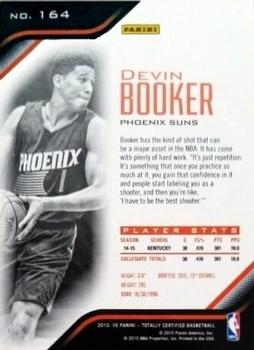 2015-16 Panini Totally Certified #164 Devin Booker Back