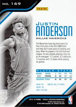 2015-16 Panini Totally Certified #169 Justin Anderson Back