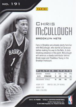 2015-16 Panini Totally Certified #191 Chris McCullough Back
