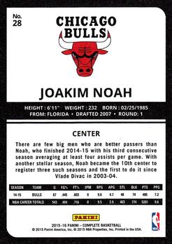 2015-16 Panini Complete #28 Joakim Noah Back