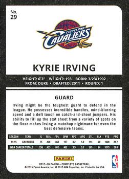 2015-16 Panini Complete #29 Kyrie Irving Back