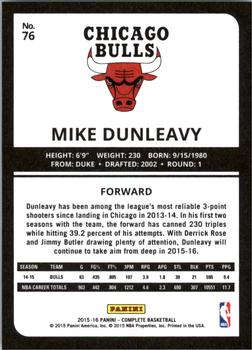 2015-16 Panini Complete #76 Mike Dunleavy Back