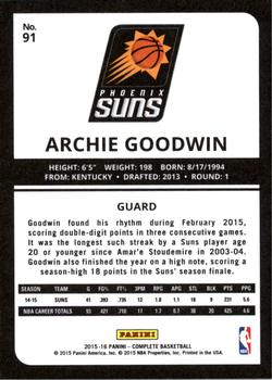 2015-16 Panini Complete #91 Archie Goodwin Back