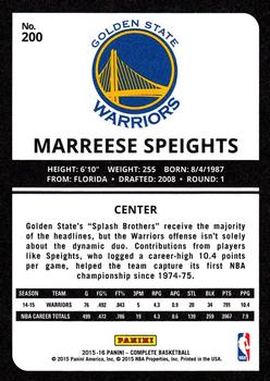 2015-16 Panini Complete #200 Marreese Speights Back