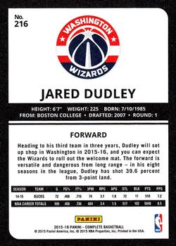 2015-16 Panini Complete #216 Jared Dudley Back