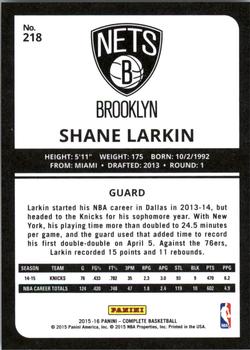 2015-16 Panini Complete #218 Shane Larkin Back