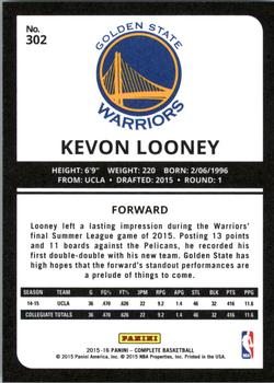 2015-16 Panini Complete #302 Kevon Looney Back