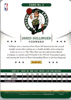 2012-13 Hoops Taco Bell #5 Jared Sullinger Back