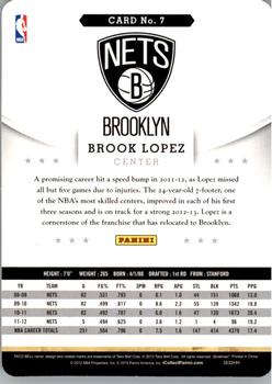 2012-13 Hoops Taco Bell #7 Brook Lopez Back